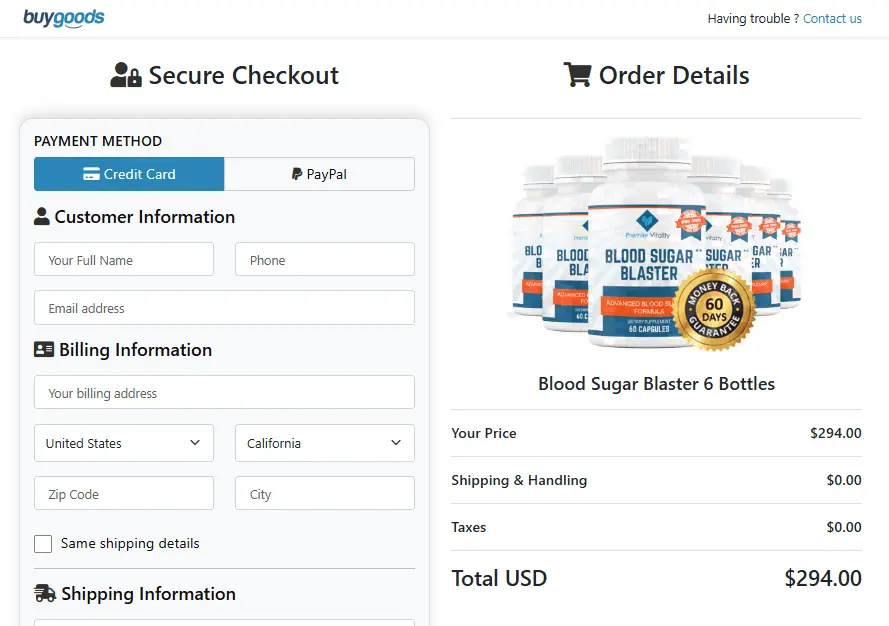 blood sugar blaster order